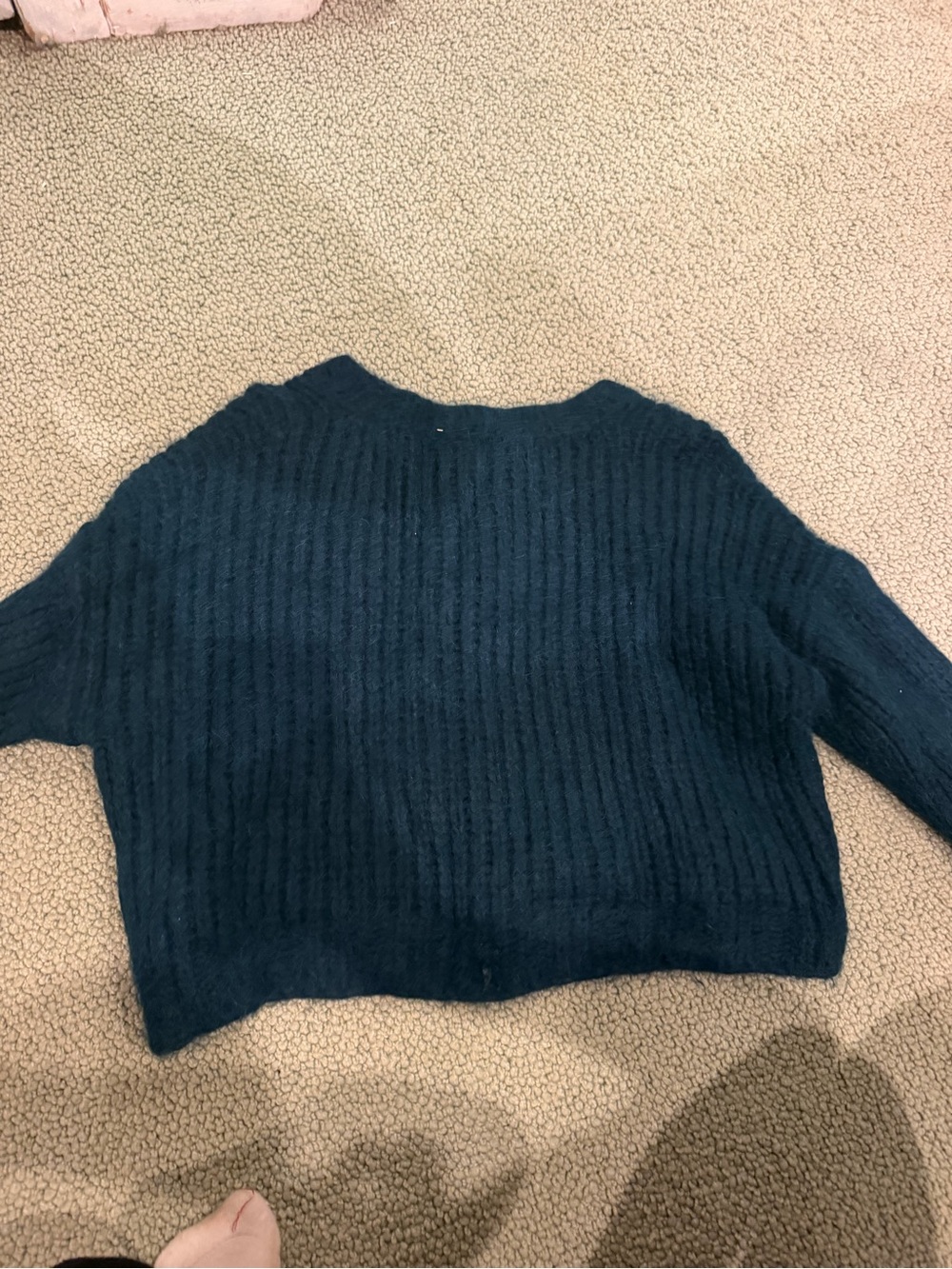 NAADAM Deep Teal Ribbed Button Cardigan - Picture 4 of 6